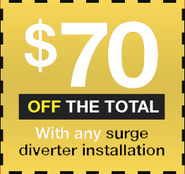 $70 Off with any surge diverter installation